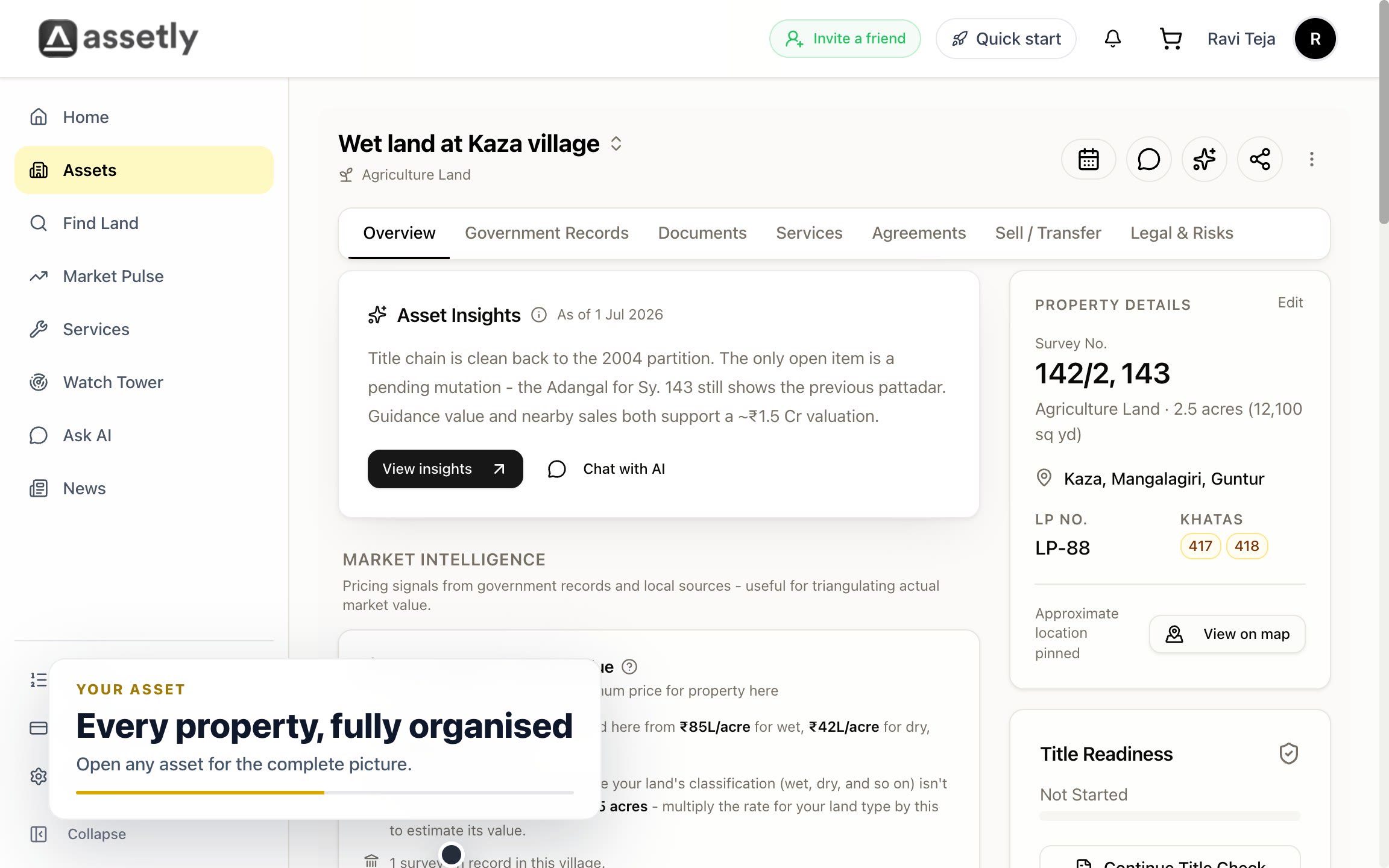 Assetly property search demo for Great Andhra viewers