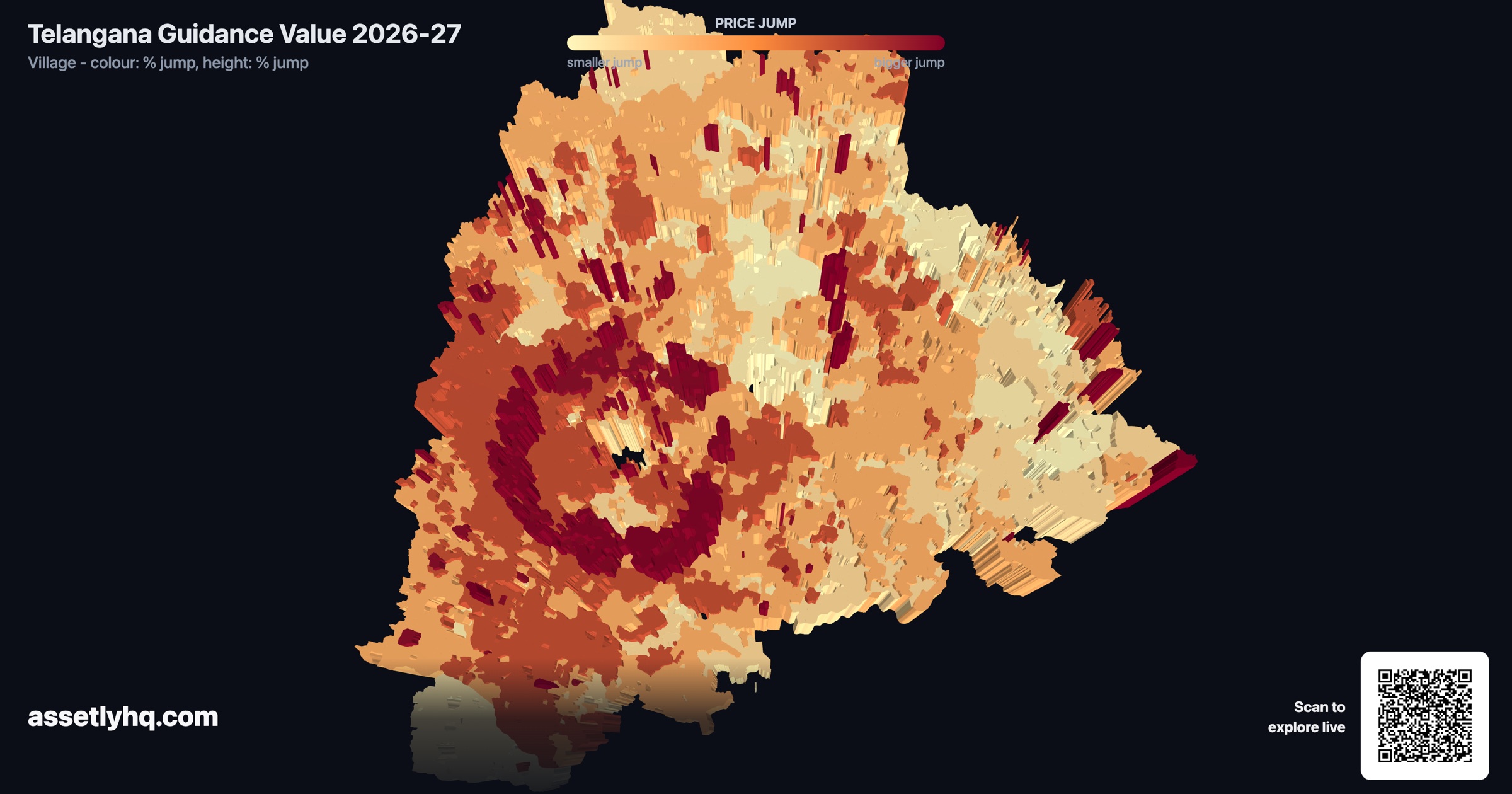 Telangana guidance value 2026-27 interactive 3D land value map